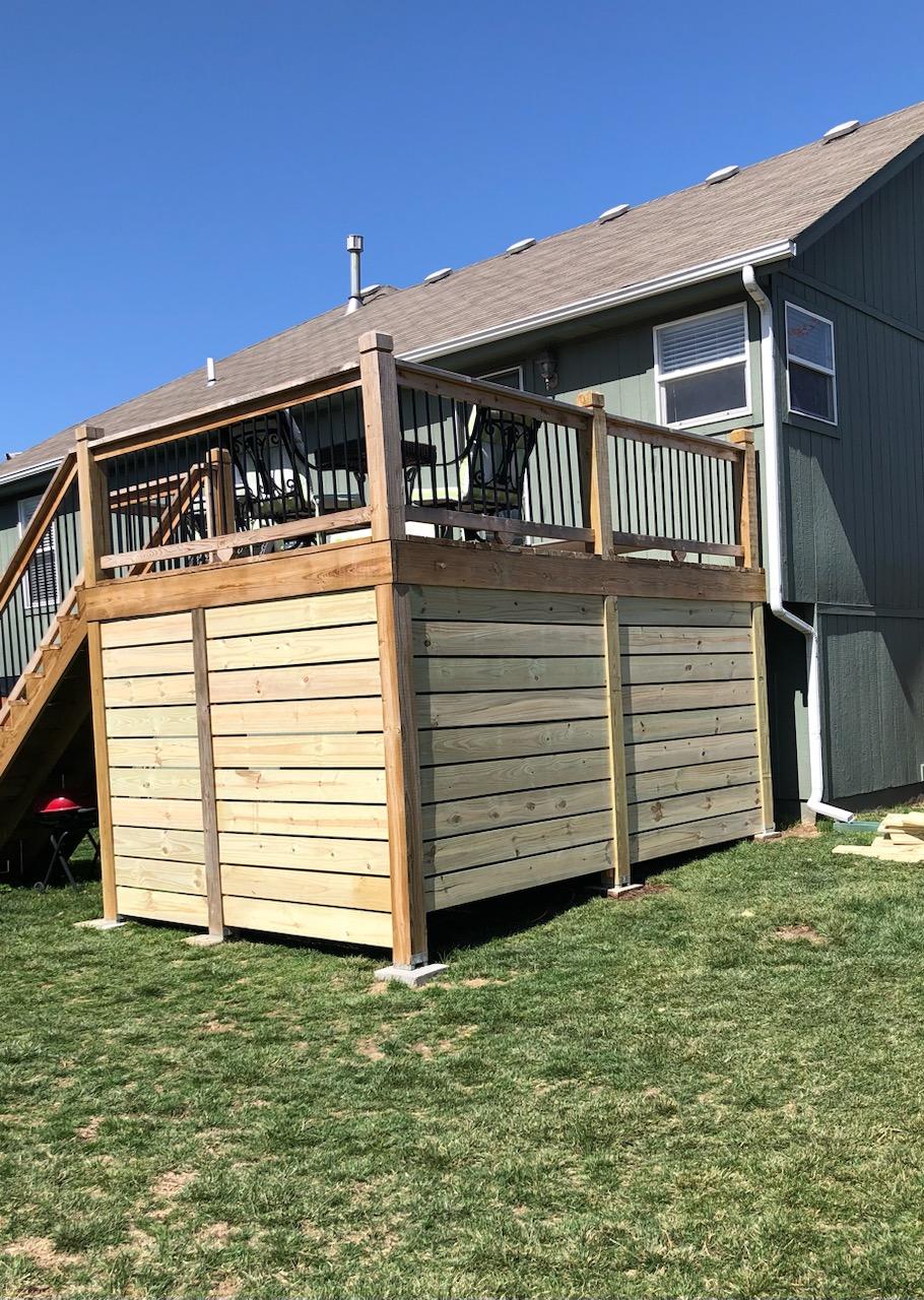 unstained deck privacy wall